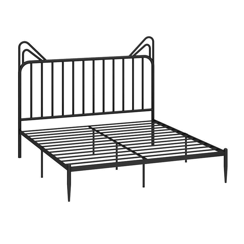 Contemporary Standard Bed with Headboard Open-Frame Metal Bed