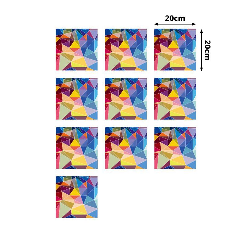 Modern Art Origami Wallpaper Panels for Nursery 4.3-sq ft Wall Covering in Red-Yellow-Blue, Stick On