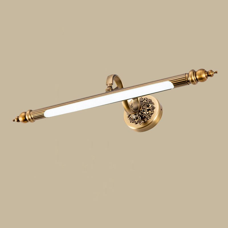 Modern Minimalist Brass LED Lamp Wall Lighting Ideas over Mirror for Bathroom