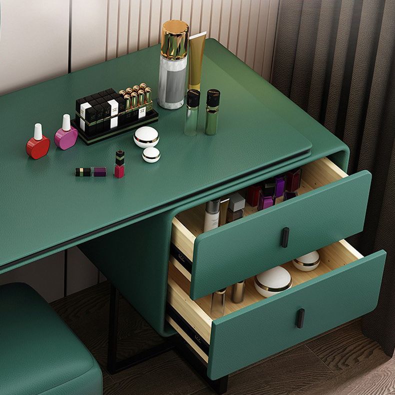 Glam Style 2-Drawer Solid Color Dressing Table Mirror Make-up Vanity