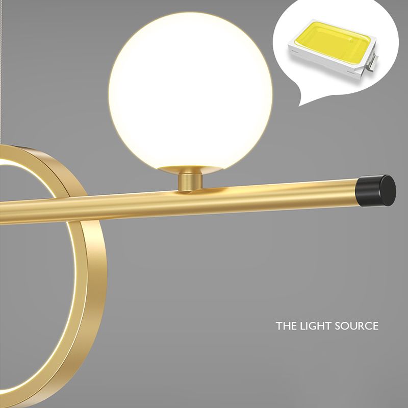 Geometric Lines Aluminum LED Island Light Post-modern Style Long Strip Lighting Fixture for Dining Room