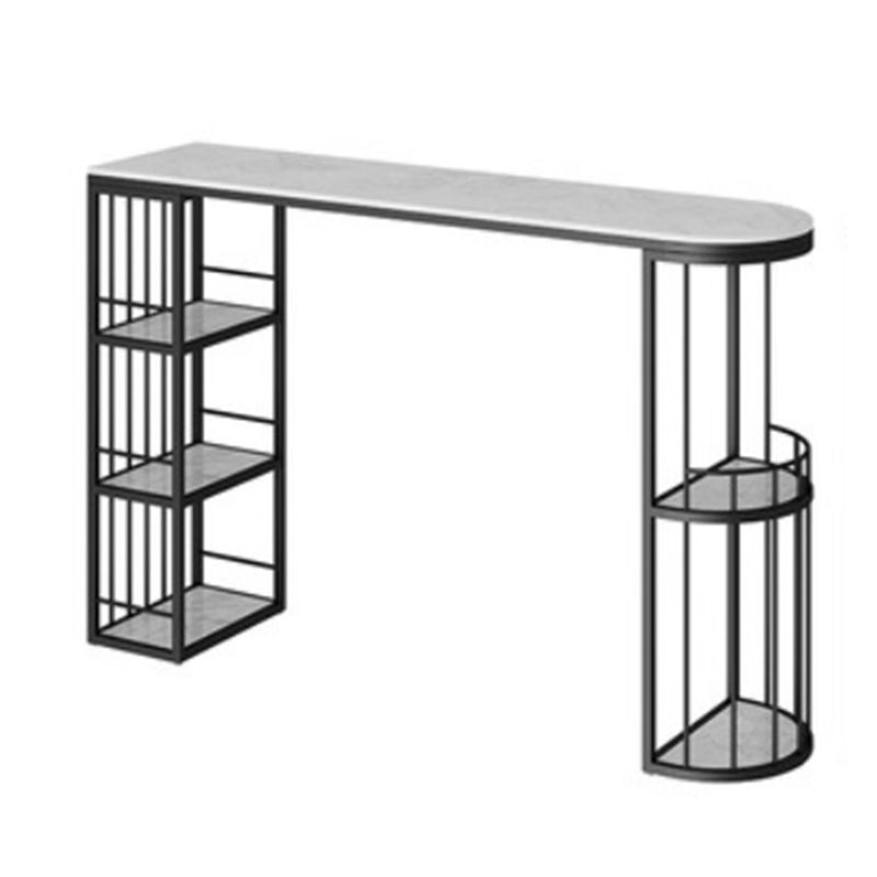 Modern 1/3 Pieces Bar Table Set Stone Counter Table with Backrest Stools