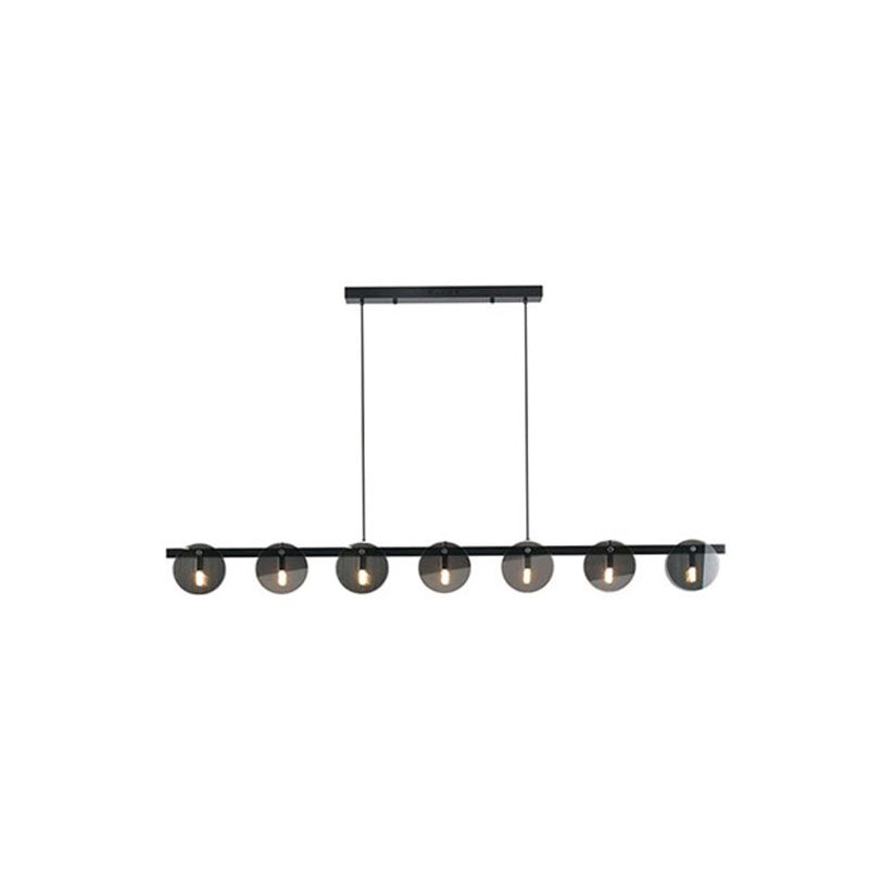 Modern Luxury Pendant Light Metal Circular Island Light with Glass Shade