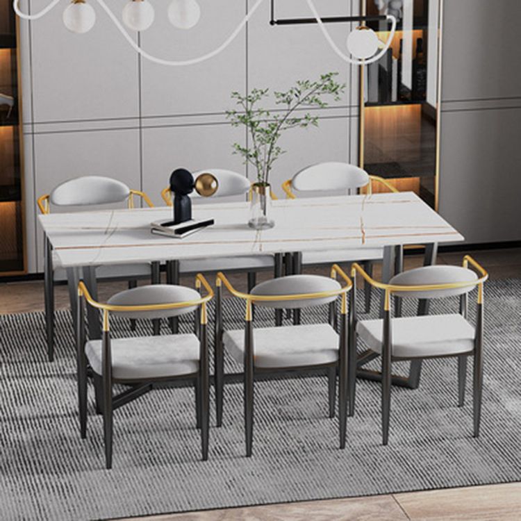 Modern Rectangle Stone Table Set 1/2/7 Pieces Dining Set for Kitchen