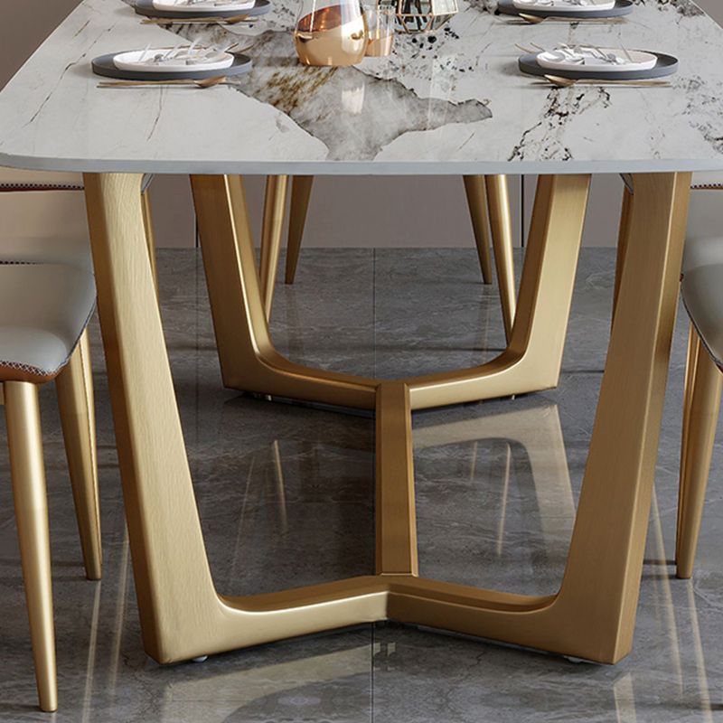 Glam 1/2/7 Pieces Dining Table Set with Sintered Stone Top Stainless Steel Dinette Set