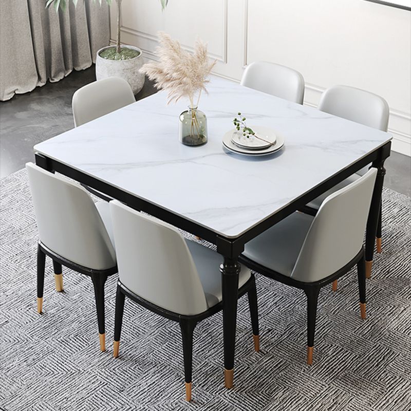 Stone Dining Site Table Industrial Style 4 Legs Dining Table for Kitchen Home
