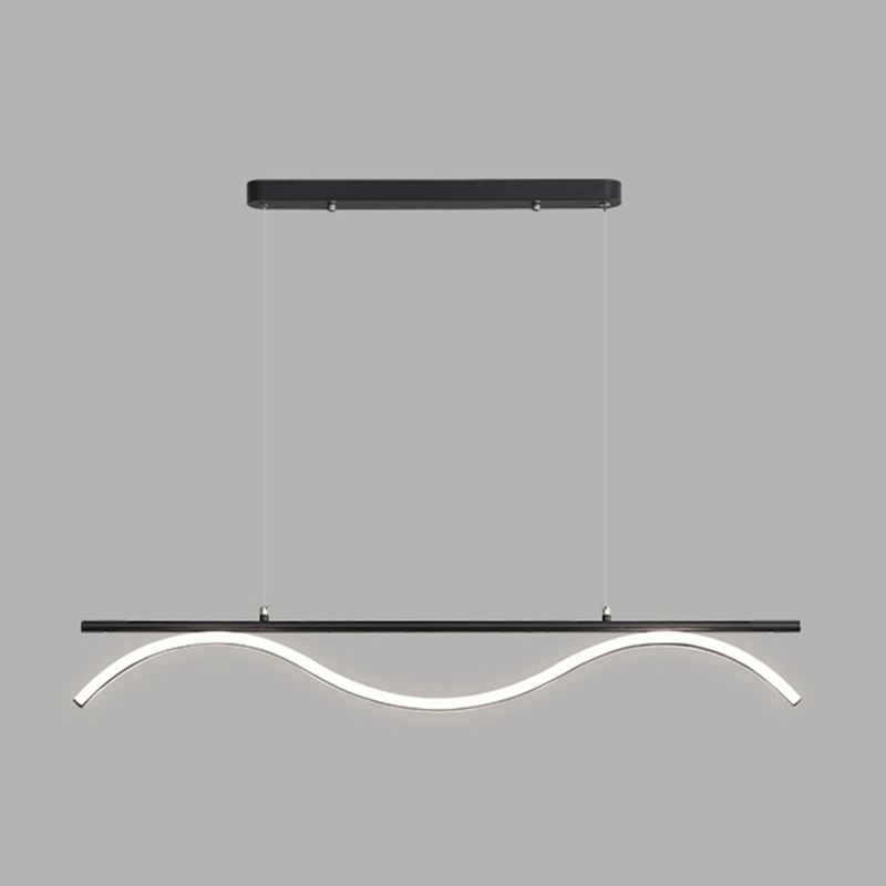 Linear Shape Island Lighting Idea Modern Style Metal 1-Light Island Pendant