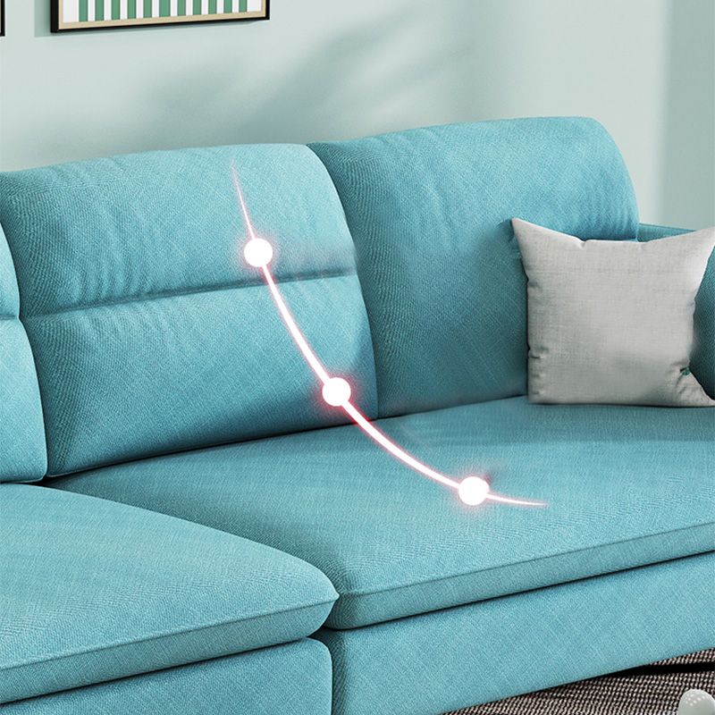 4-Seater Square Arm Sofa 92.1"/106.3" Wide Cushions Extra Long Slipcovered Sofa