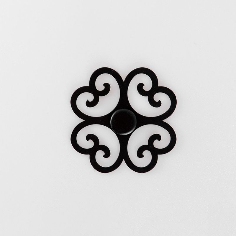 Brown Geometric Flush Mount in Traditional Artistic Style Wrought Iron Ceiling Light with Fabric Shade