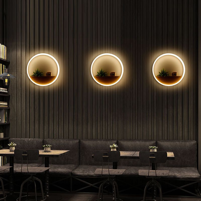 Acrylcirkel wandlamp Licht Licht Simplicity Stijl LED -wand SCONCE -verlichting in het wit