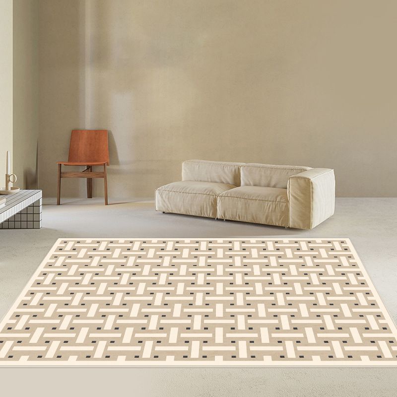 Modern Home Decoration Carpet Checkered Pattern Area Rug Polyester Non-Slip Backing Indoor Carpet