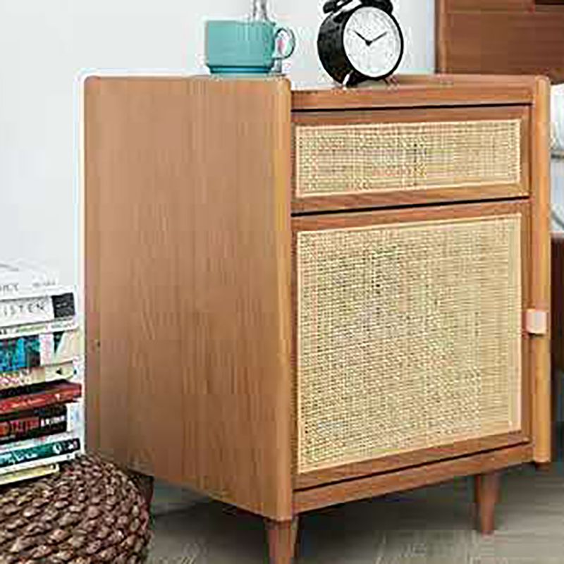 1 Drawer Contemporary Nightstand 1 Door Bedside Cabinet ,22" Tall