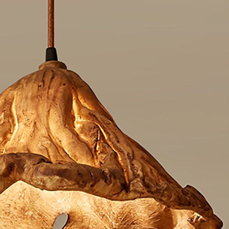 Décor décor lotus feuille en forme de pendentif en résine à manger lampe de suspension de plafond