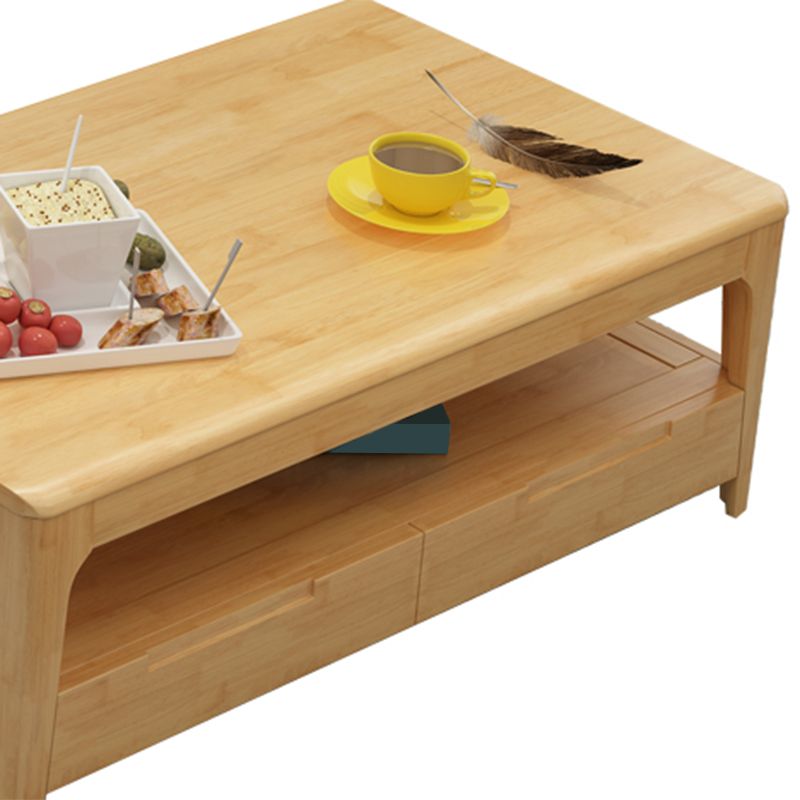 Rectangular/square 4 Legs Base Solid Wood Table Nordic Style Coffee Table