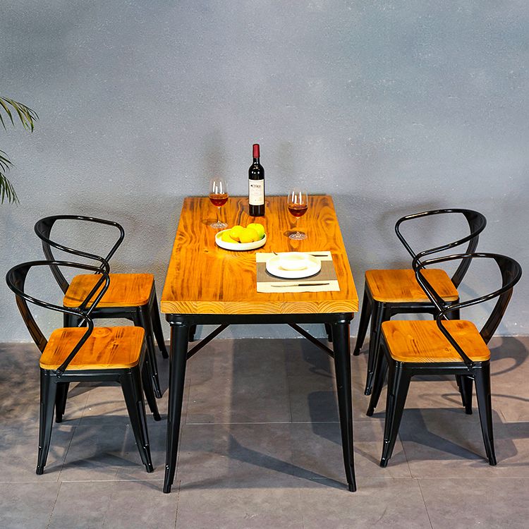 Industrial Style Solid Wood Furniture with Standard Height Dining Room Table Set