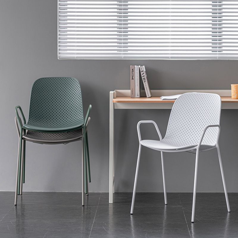 Contemporary Indoor/ Outdoor Chair Metal Dining Armchair Side Chair
