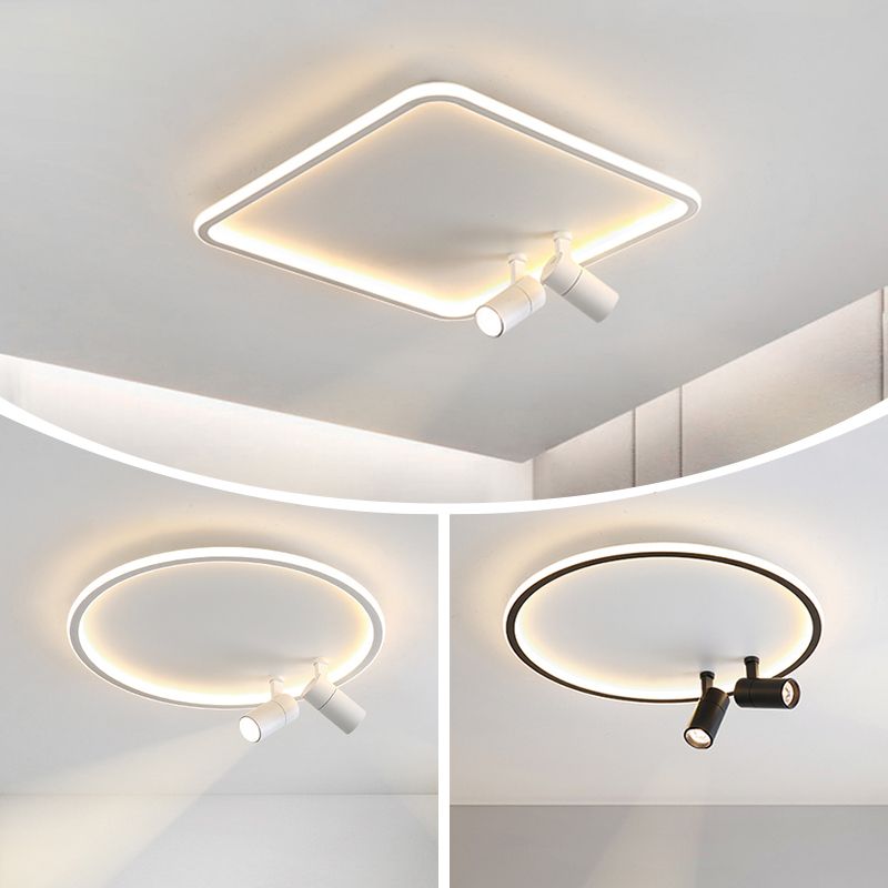 Ultra-thin Iron LED Flush Mount Modern Ceiling Light Fixture for Bedroom