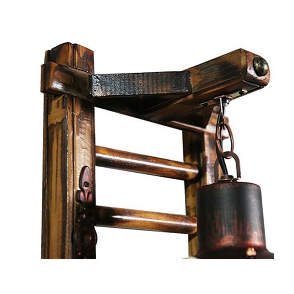 Retro -stijl muurlicht SCONCE met lampenkap 1 lichtglazen sconces