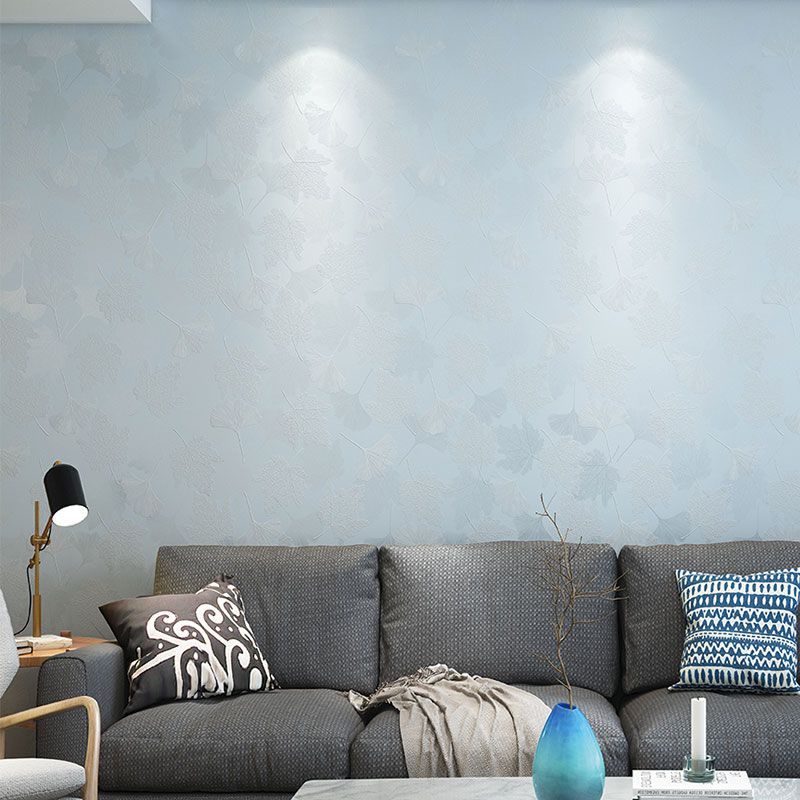 Plants Soft Color Wallpaper Ginkgo Leaf Moisture-Resistant Wall Art for Kids Bedroom