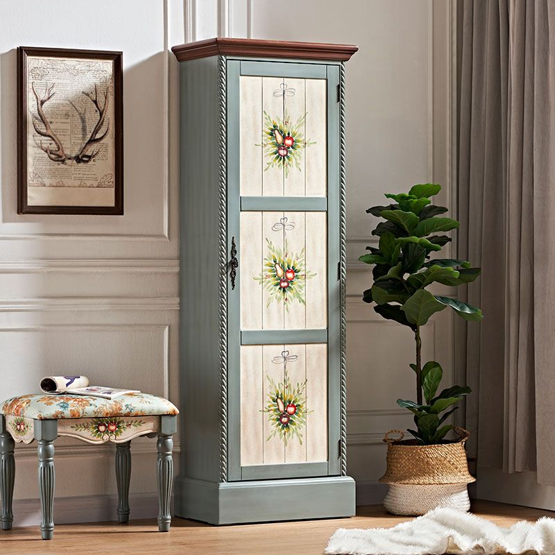 Coastal Cabinet with Hinged Door Wood Matte Finish Storage Cabinet