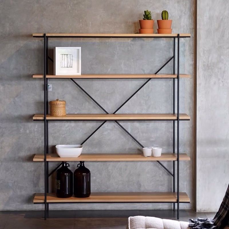 Industrial Style Etagere Bookshelf Vertical Shelf Bookcase for Home