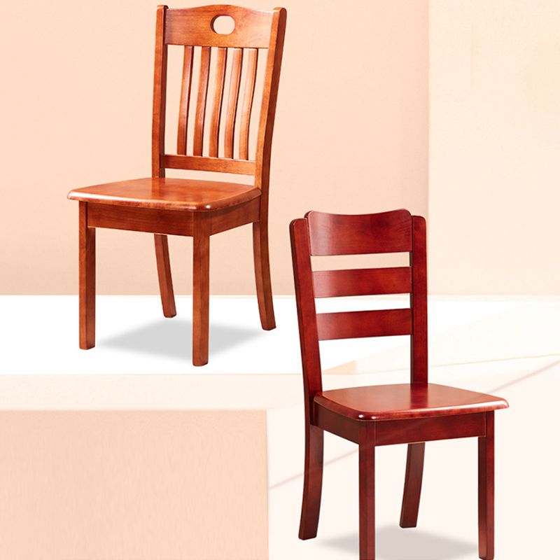 Contemporary Square Solid Wooden Chairs Armless Chairs for Dining Room