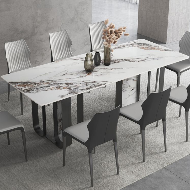 Modern Style Rectangle Sintered Stone Table Set 1/3/4/5 Pieces Dining Set