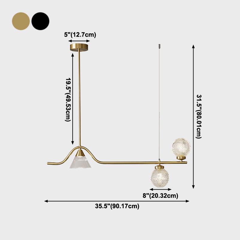 Zeitgenössische Inselleuchten Glaskugel Island Lichter für Küche