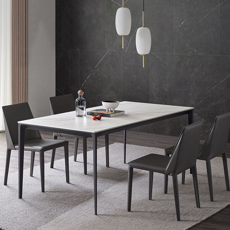 Eigentijdse massieve rugarmloze zijstoelen lederen eetkamerstoelen voor keuken