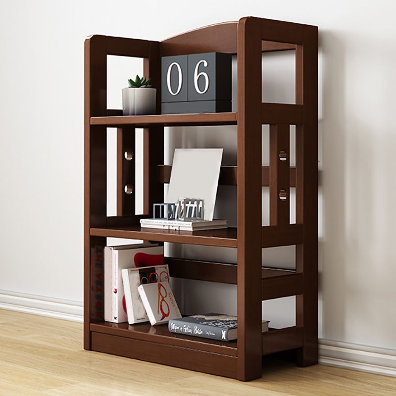 Rubber Wood Modern Bookcase Open Shelf Rectangular Bookcase for Study 11"W