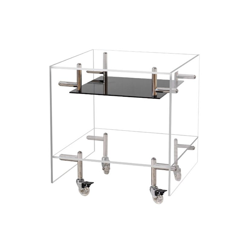 Plastic Rectangular End Table Double Tier Corner Table with Storage