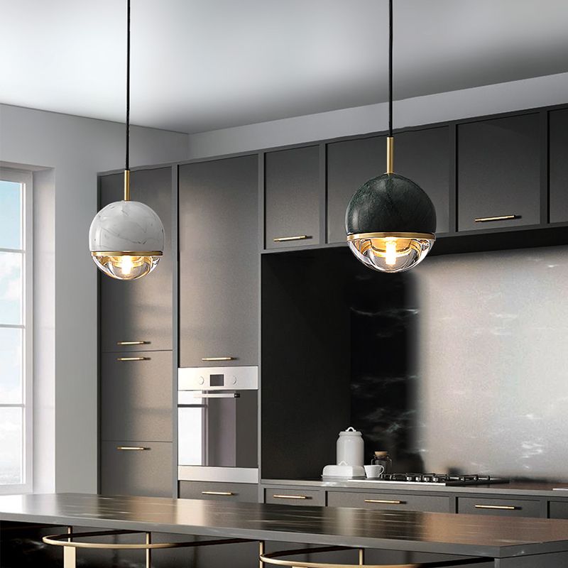 Noordse bolvormige hanger verlichtingsarmatuur stenen slaapkamer plafond hanglampje
