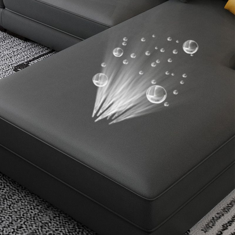 Sezioni moderne di bracci inclinati 33.46 "divano sezionale ad alto taglio ad alto contenuto di stoccaggio, grigio