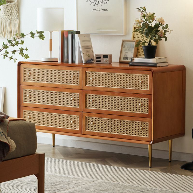 Solid Wood Storage Chest Dresser Glam Storage Chest with Drawers