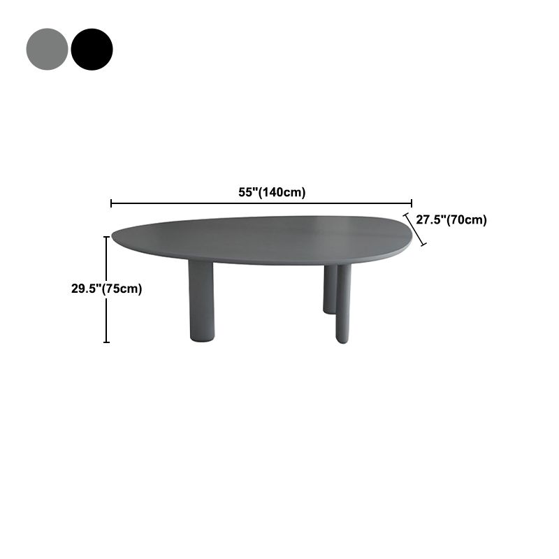 Nordic Simple Solid Wood Table for Restaurant Oval Table with Three Pedestal