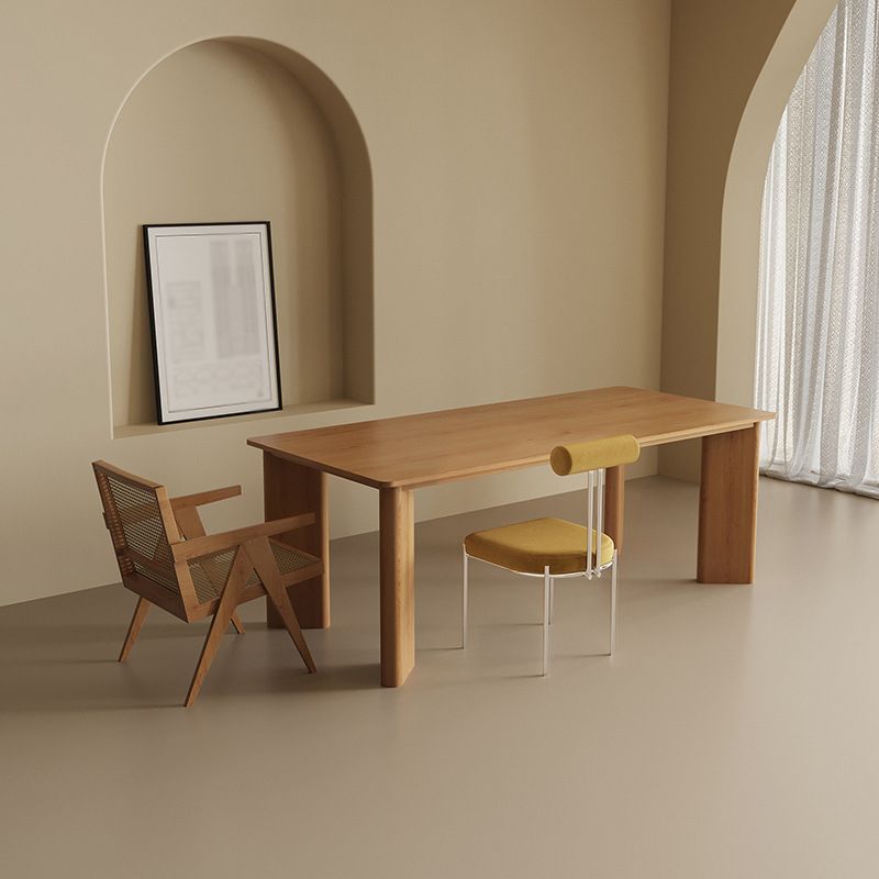 Modern Simple Solid Wood Table for Restaurant Rectangle Table with 4 Legs