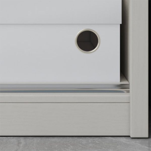 Manufactured Wood White Storage Cabinet with Sliding Door Modern Cabinet with Drawers