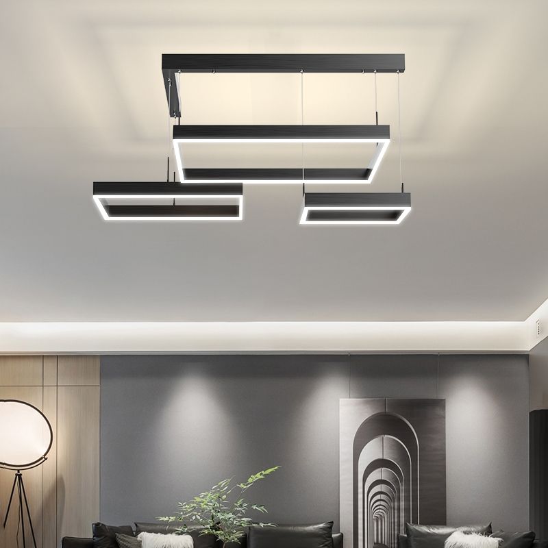 Lampadari a LED moderni a più quadrati lampadario del lampadario lampadario in metallo