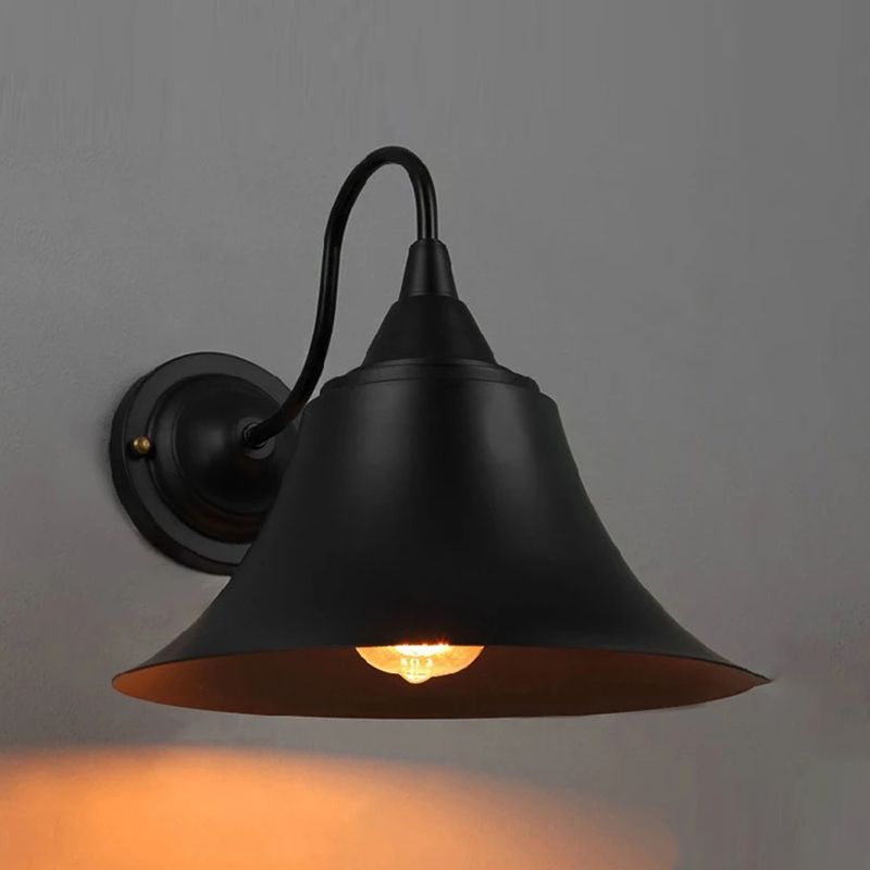 Fun a monte industriale a monte industriale di foglie di illuminazione a parete ombreggiata in metallo