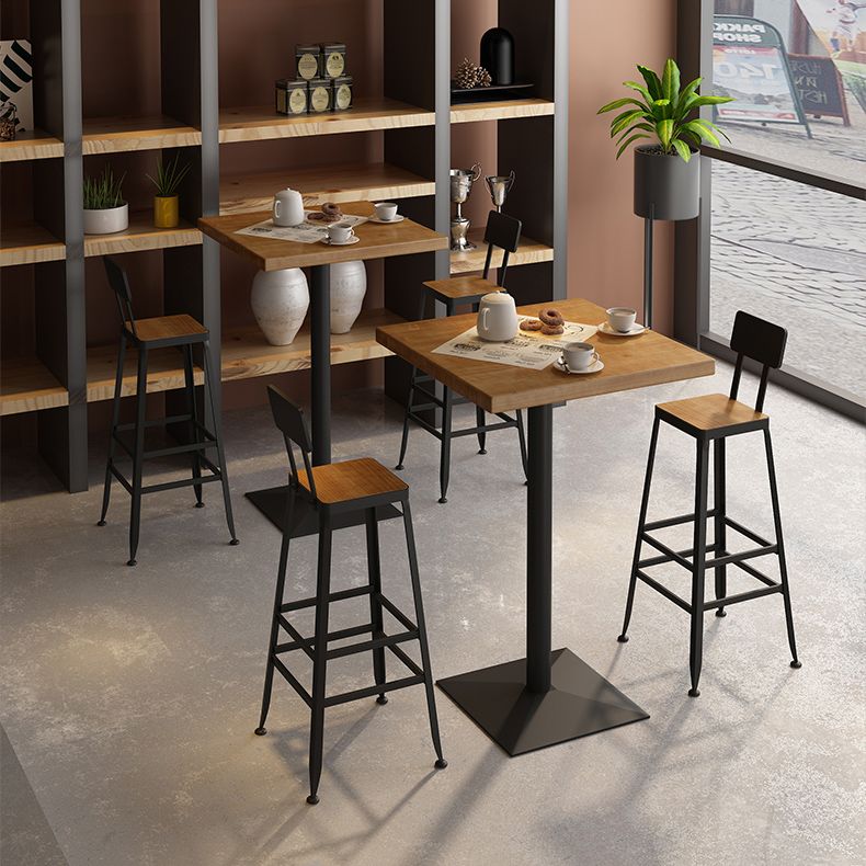 1/2/3/5 Piece Industrial Bar Set Matte Finish Solid Wood Pub Dining Set