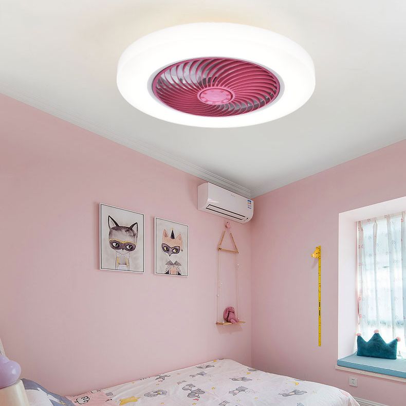 Kreisförmige Acryl -LED -Deckenlüfter minimalistisch halb flush montiertes Licht für Schlafzimmer