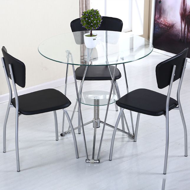 Tavolo da pranzo rotondo contemporaneo tavolo in vetro temperato con tavolo da piedistallo