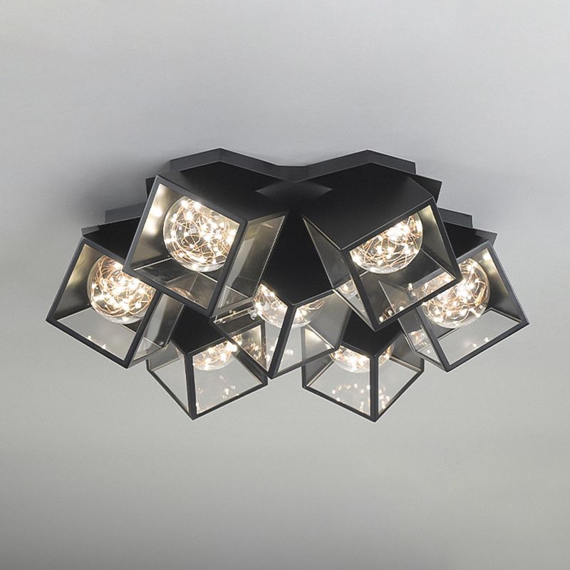 Metall + Acryl Quadrat Schatten Sternenhimmel Design Decke Licht Moderne Einfachheit Flush Montage Beleuchtung Halterung für Wohnzimmer