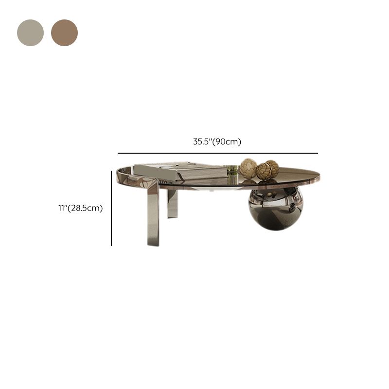 Contemporary Cocktail Table Glass Round Coffee Cocktail Table