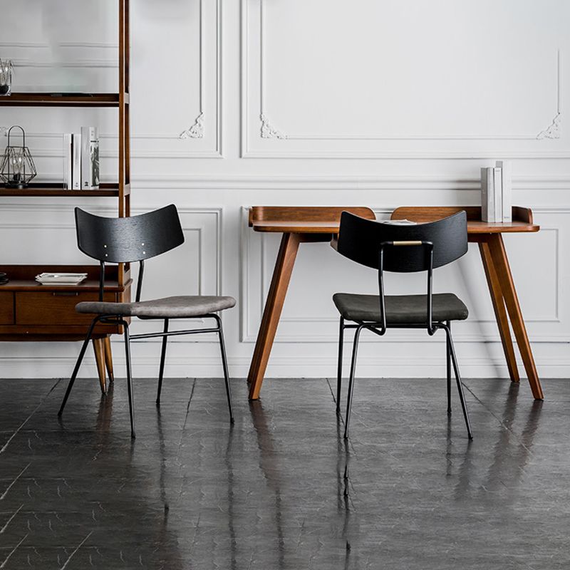 Chaises de salle à manger style contemporain Chaise sans accoudoirs à dossier ouvert avec pieds en métal