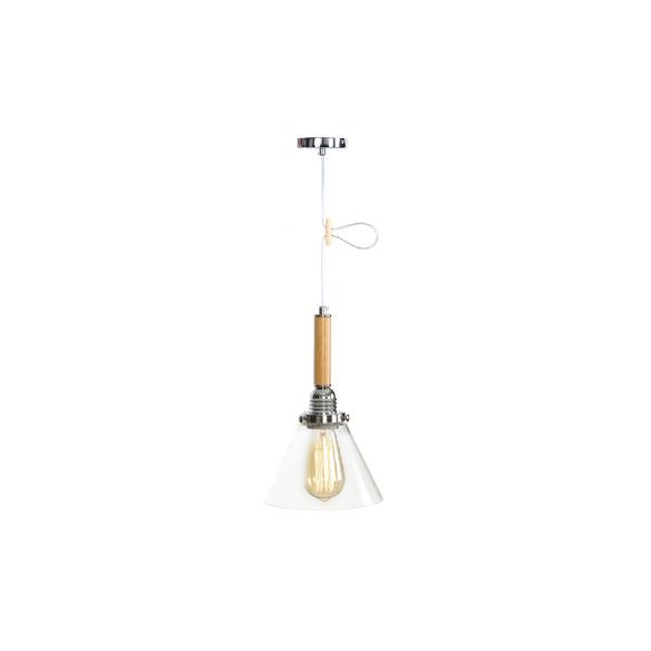 Globe/Cone/Small Bell Pendant Lighting Vintage Clear Glass 1 Licht Roségoud/Chrome hangende lamp met verstelbaar koord