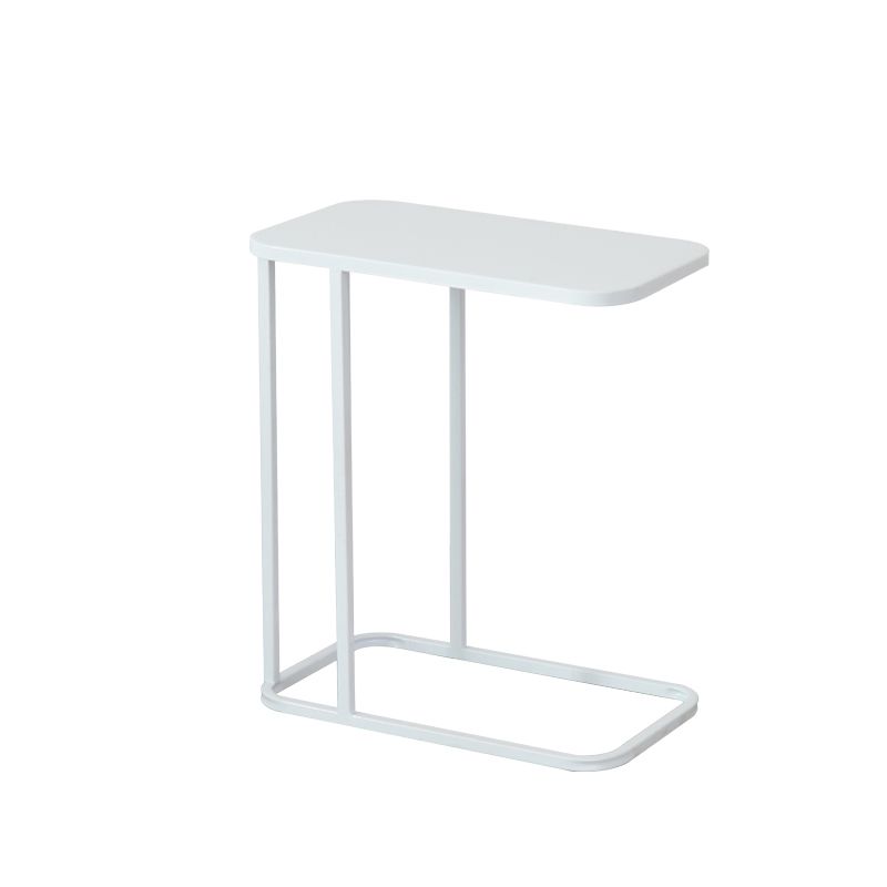 Mid-century Modern Rectangle Top End Table 22.8" Tall Metal C Side Table