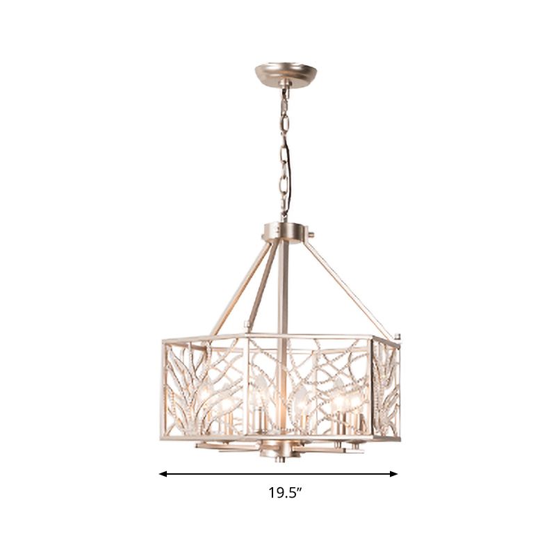 Chandelier salon lustre minimalisme cristal 6/8 lumières champagne suspension en argent