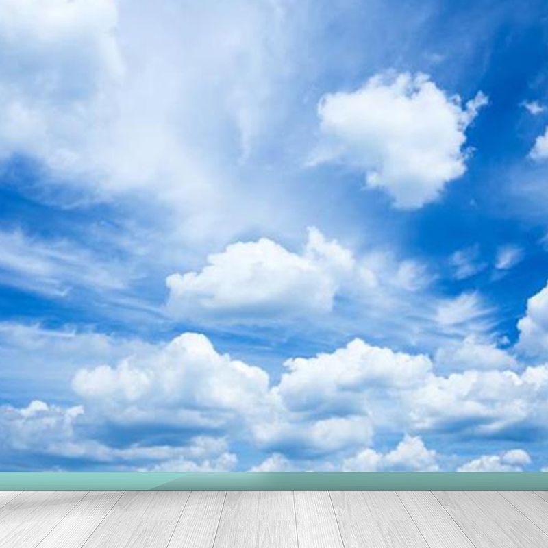 Full Size Illustration Modern Mural Decal with Sky Scene in Soft Color, Made to Measure