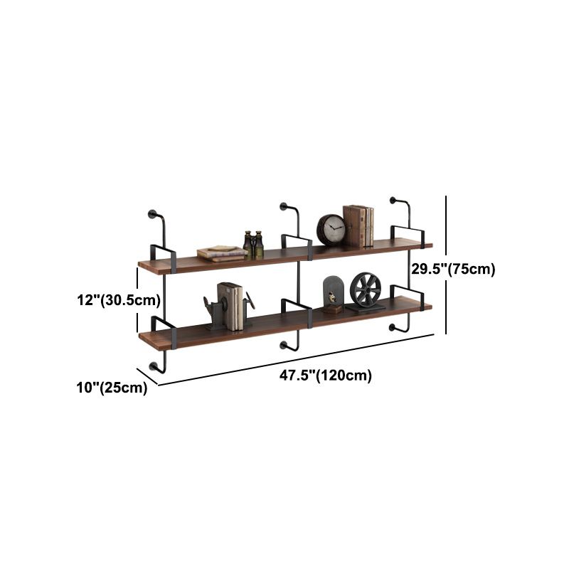 Metal Bookshelf Industrial Style Wall Mounted Bookcase for Home Office